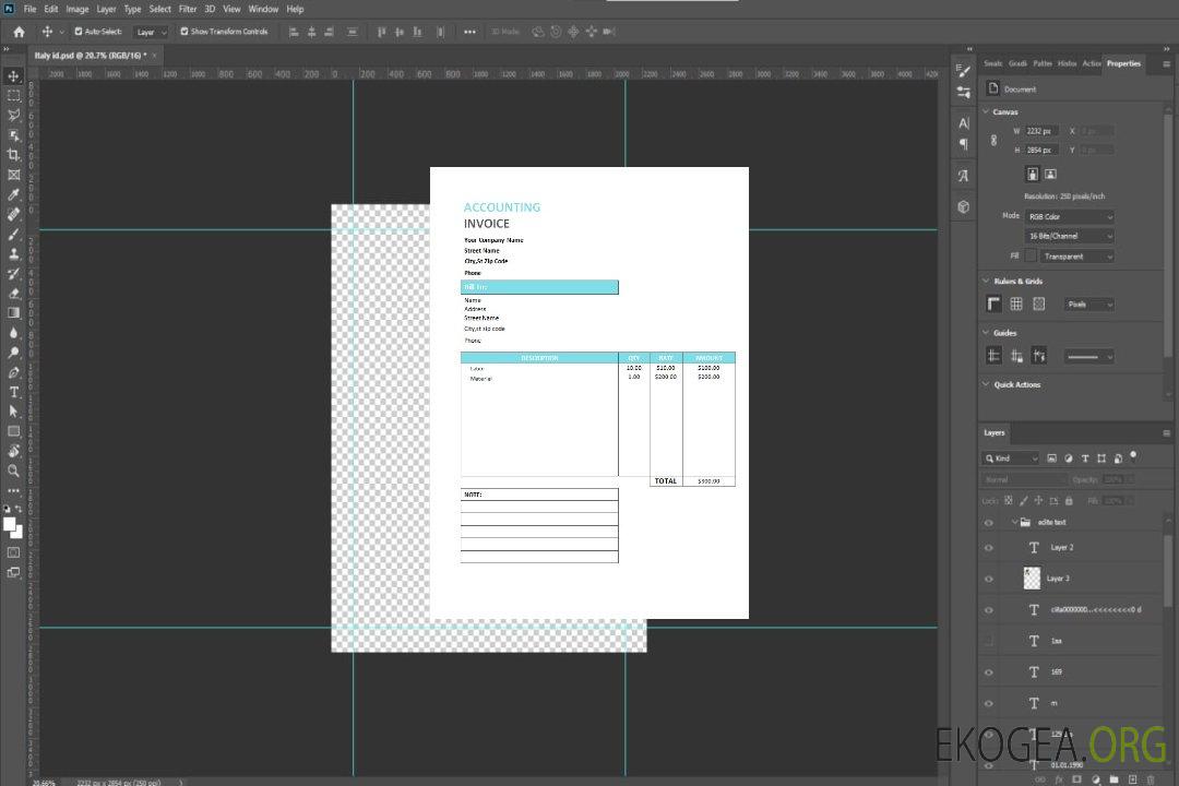 Modèle de facture de service comptable template